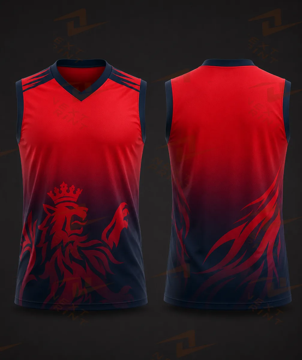 bangalore fan jersey v neck sleeveles name and number print