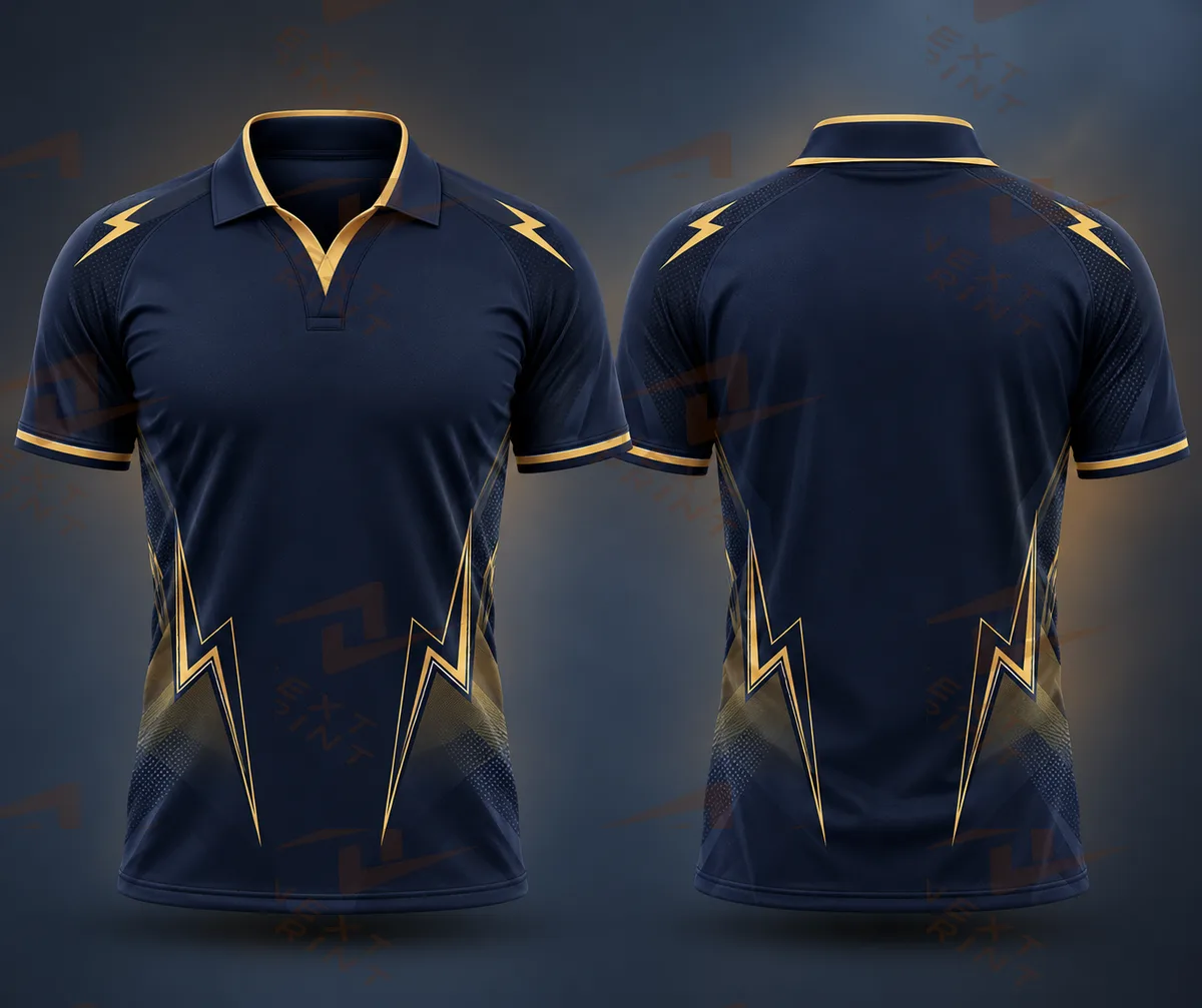 gujarat fan jersey polo v nek name and number print